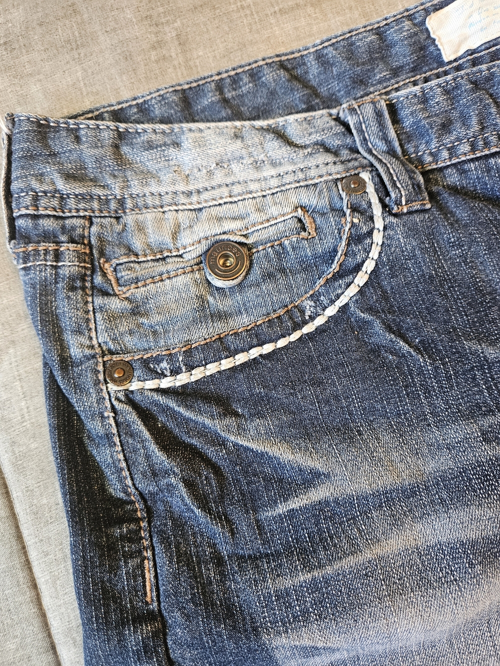 Maurices Women's Denim Shorts in Blue - Classic Rolled Hem - Picture 3 of 7